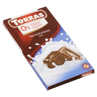 Torras tejcsokoládé hozzáadott cukor nélkül, édesítőszerrel 75 g