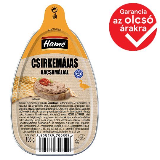 Hamé csirkemájas kacsamájjal 105 g