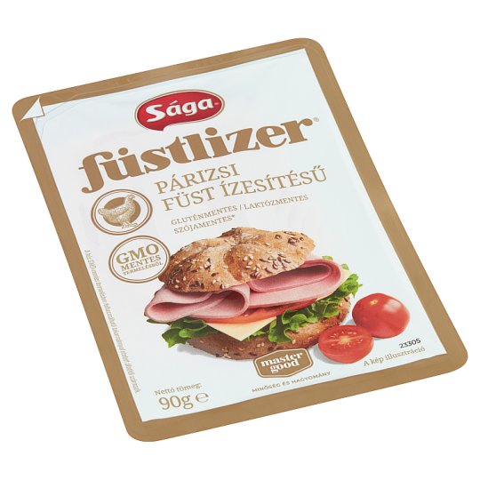 Sága Füstlizer szeletelt, füst ízesítésű párizsi 90 g