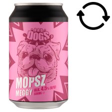 Bad Dogs Mopsz Meggy szűretlen felsőerjesztésű búzasör és meggyes üdítőital keveréke 4,5% 330 ml