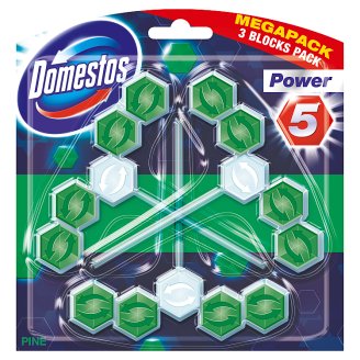 Domestos Power 5 Pine WC frissítő blokk 3 x 55 g
