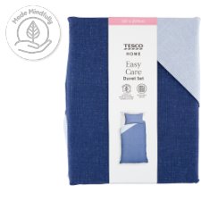 Tesco Home Reversible Dark Blue Duvet Set 140 x 200 cm