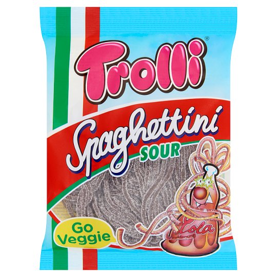Trolli Spaghettini Sour kólaízű gumicukor 100 g