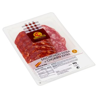 Casademont Salchichón-Chorizo Extra spanyol gluténmentes paprikás és natúr kolbász 100 g