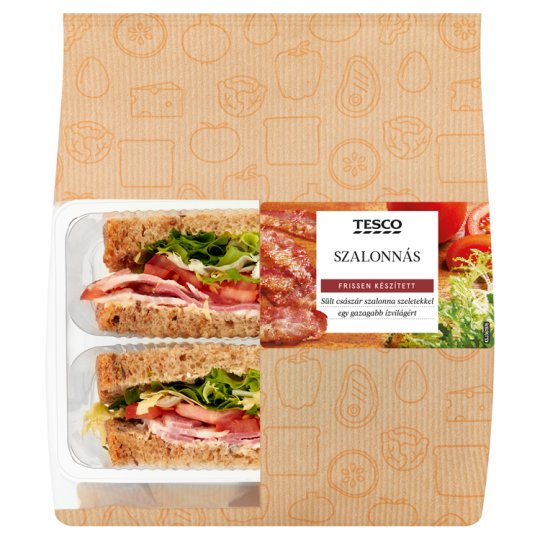 Tesco szendvics paradicsommal, sült baconnel, salátával és majonézzel 154 g