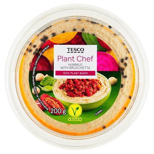 Tesco Plant Chef Hummus With Bruschetta G Tesco Online Tesco From Home Tesco Doboz Webshop