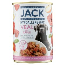 Jack Super Premium hipoallergén teljes értékű eledel felnőtt kutyák számára vadborjú almával 400 g