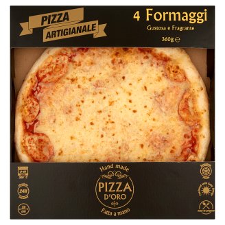 Pizza D'Oro 4 Formaggi gyorsfagyasztott kézműves pizza 360 g