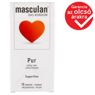 Masculan Pur leheletvékony óvszer síkosító bevonattal és spermagyűjtővel 10 db