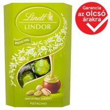 Lindt Lindor tejcsokoládé lágyan olvadó pisztáciás töltelékkel 200 g