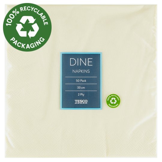 Tesco Dine szalvéta 2 rétegű 33 cm 50 db