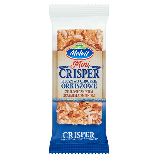 Melvit Mini Crisper napraforgómagos, szezámmagos, lenmagos tönkölybúza lapkenyér 30 g