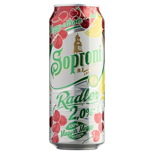 Soproni Radler Sour Cherry-Lemon Flavoured Beer Drink 2% 0,5 l Can