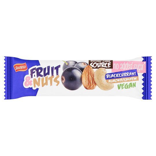 SunVita fekete ribizlis gyümölcsszelet kesudióval és mandulával 30 g