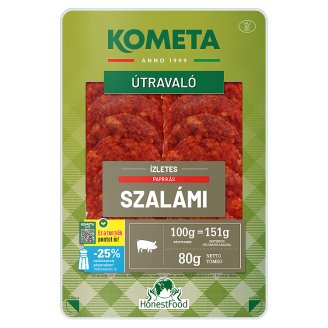 Kométa szeletelt ízletes paprikás szalámi 80 g