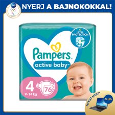 Pampers Active Baby Pelenka, Méret: 4, 76 db, 9kg-14kg
