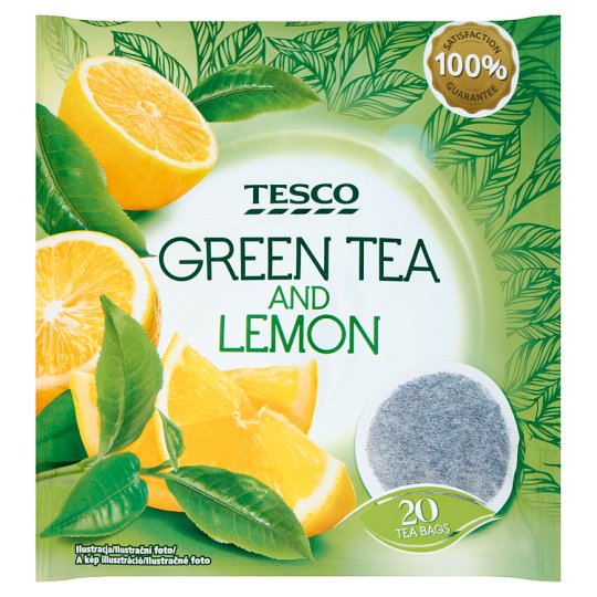 Tesco filteres zöld tea citromhéjjal és citromfűvel 20 filter 40 g