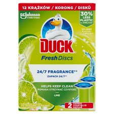 Duck Fresh Discs Lime WC-öblítő korong utántöltő 2 x 36 ml (72 ml)