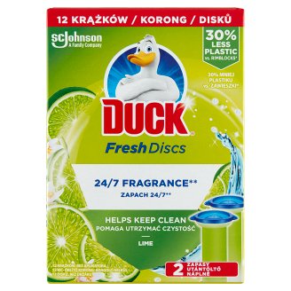 Duck Fresh Discs Lime WC-öblítő korong utántöltő 2 x 36 ml