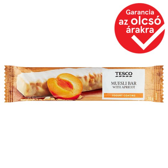 Tesco aszalt sárgabarackos müzliszelet joghurtos bevonattal 35 g