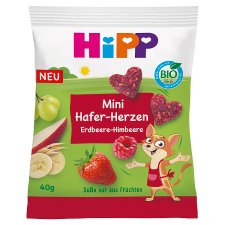 HiPP bio mini epres-málnás zabszívek 1 éves kortól 40 g 