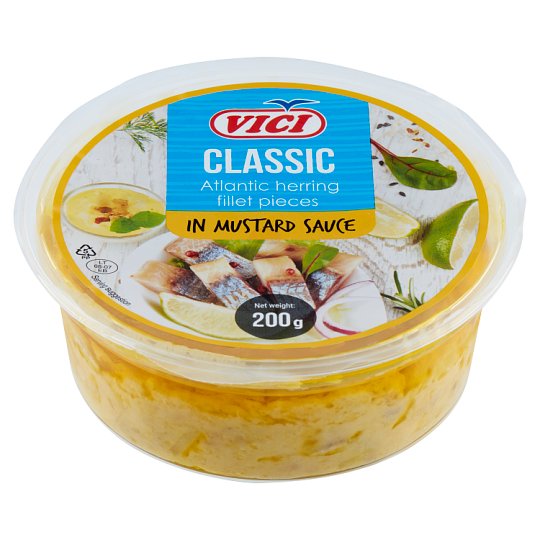 Vici Classic Atlantic Herring Fillet Pieces in Mustard Sauce 200 g