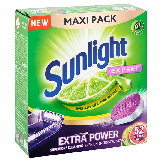SUNLIGHT Expert Gépi Mosogatótabletta Citrusos 52 db