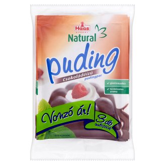Haas Natural gluténmentes csokoládéízű pudingpor 3 x 44 g