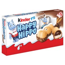 Kinder Happy Hippo Cacao Crispy Wafer Filled with Cacao and Milky Cream 5 x 20,7 g (103,5 g)