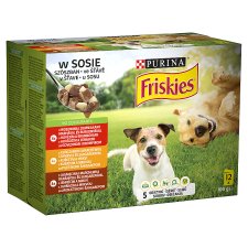 Friskies teljes értékű állateledel felnőtt kutyák számára szószban 12 x 100 g (1200 g)