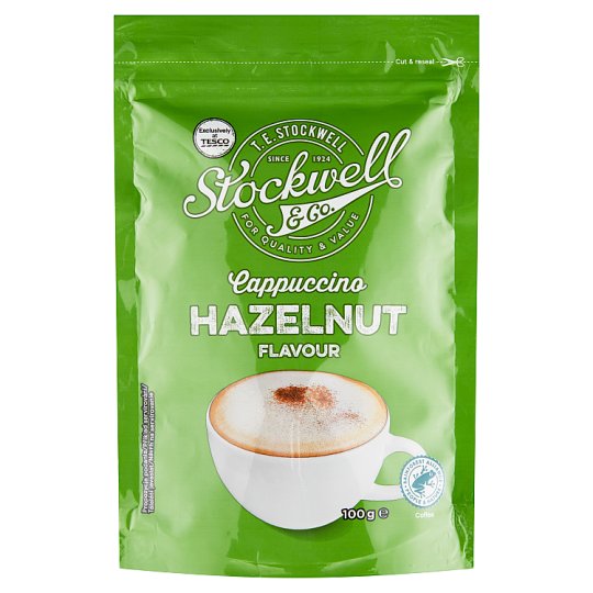 Stockwell & Co. azonnal oldódó, mogyoró ízű kávés italpor 100 g
