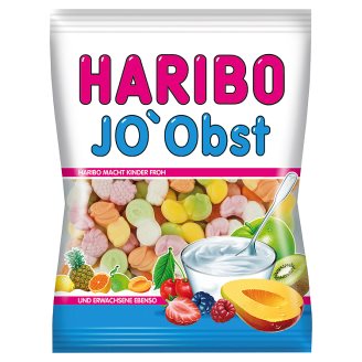 Haribo Jo'Obst gyümölcsízű gumicukorka sovány tejből készült joghurtporral 85 g