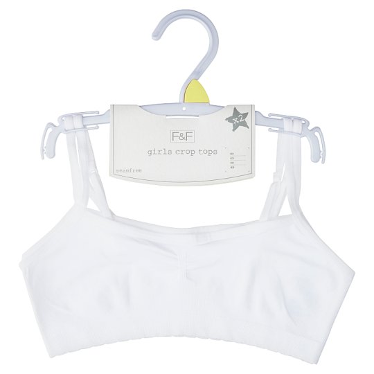 image 1 of F&F Girls Crop Tops 2 pcs/Pack, 11-12 Years, White