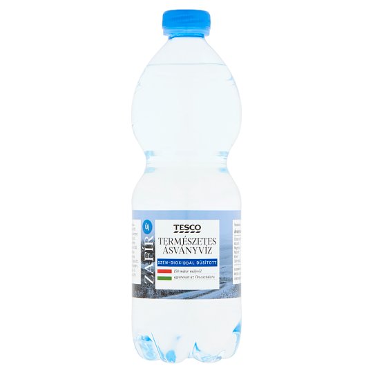 Tesco Zafír szén-dioxiddal dúsított természetes ásványvíz 0,5 l