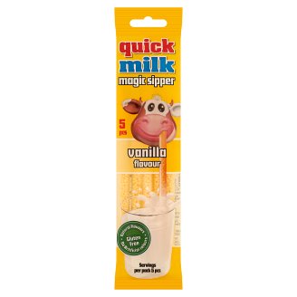 Quick Milk Magic Sipper vanília ízű cukordrazséval töltött szívószál 5 db 30 g