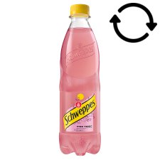 Schweppes Pink Tonic Blackcurrant Flavoured Carbonated Soft Drink with Sugar and Sweeteners 0,5 l