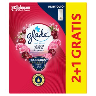 Glade by Brise One Touch Mini Spray Zamatos Cseresznye és Bazsarózsa légfrissítő utántöltő 3 x 10 ml