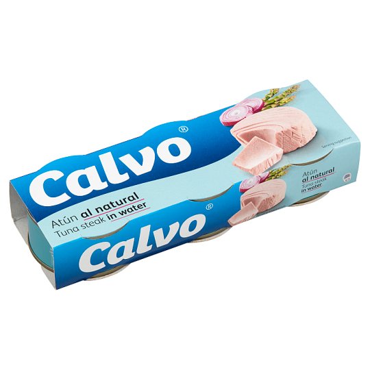 Calvo Tuna Steak in Water 3 x 80 g Tesco Online, Tesco From Home, Tesco Doboz