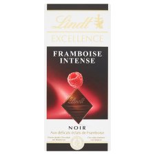 Lindt Excellence Extra Dark Chocolate with Raspberries 100 g 