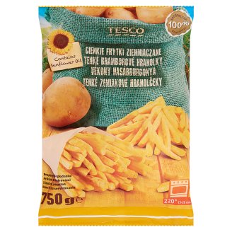 Tesco gyorsfagyasztott elősütött vékonyra vágott hasábburgonya 750 g