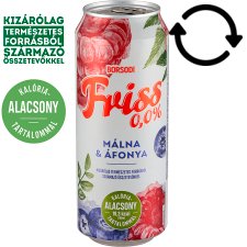 Borsodi Friss 0,0% málna-áfonya ízű ital és alkoholmentes világos sör keveréke 0,5 l