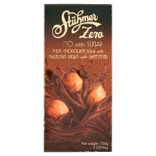 Stühmer Zero Milk Chocolate Filled with Hazelnut Cream and Sweetener 100 g