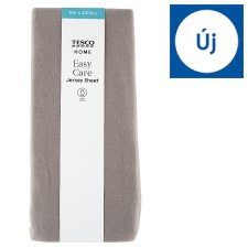 Tesco Home Easy Care Jersey Grey Sheet 160 x 200 cm