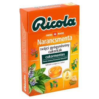 Ricola Narancsmenta cukormentes svájci gyógynövény cukorkák 40 g