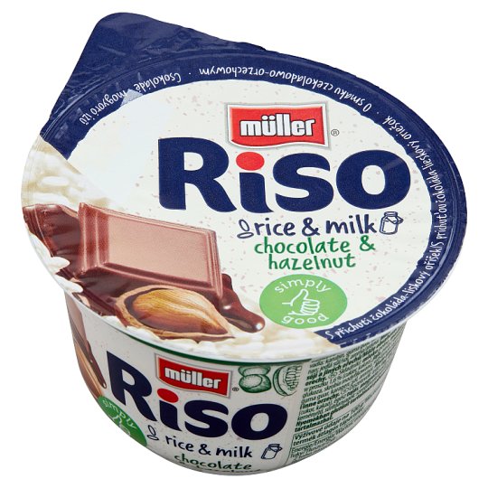 Müller Riso tejberizs desszert csokoládé-mogyoró ízű készítménnyel 200 g