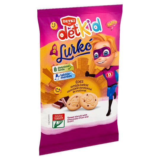 Detki Lurkó édes omlós keksz csokoládé darabokkal és inulinnal 150 g