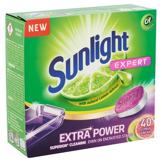 Sunlight Expert Extra Power Citrus Fresh gépi mosogató tabletta 40 db 700 g