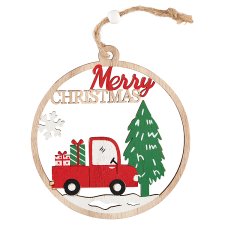 Wooden Merry Xmas Wooden Truck Decoration 22 x 12 x 1 cm