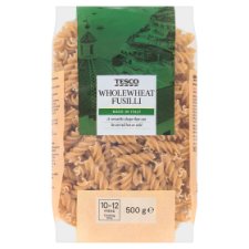 Tesco Wholewheat Fusilli Durum Dry Pasta 500 g
