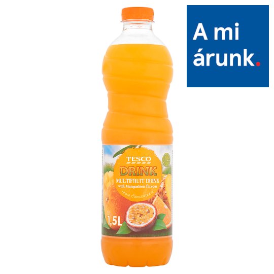 Tesco vegyes gyümölcsital mangosztán ízesítéssel, cukorral és édesítőszerrel 1,5 l